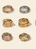 Qiong Yao 2mm Women's Color Block Stackable Interlocking Ring Set