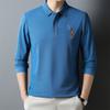 Men's Spring and Autumn New Embroidered Polo Shirt Men's Fashion Korean Style Lapel Long Sleeve T-shirt
