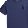 Polo Ralph Lauren Big Pony T-Shirt With Three Letter Patch Solid Color Cotton Knit Crew Neck Short Sleeve Kids tops Light-Navy-Blue 323832907-504