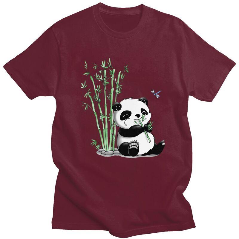 Custom Male Panda Bear T Shirt Short Sleeve Cotton Tshirt Tshirt Leisure Tees Clothing