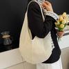 Women Hollow Summer Bag Solid Color Aesthetic Hobo Bag Large Capacity Knitted Tote Handbag Ladies Daily Handbag CLE