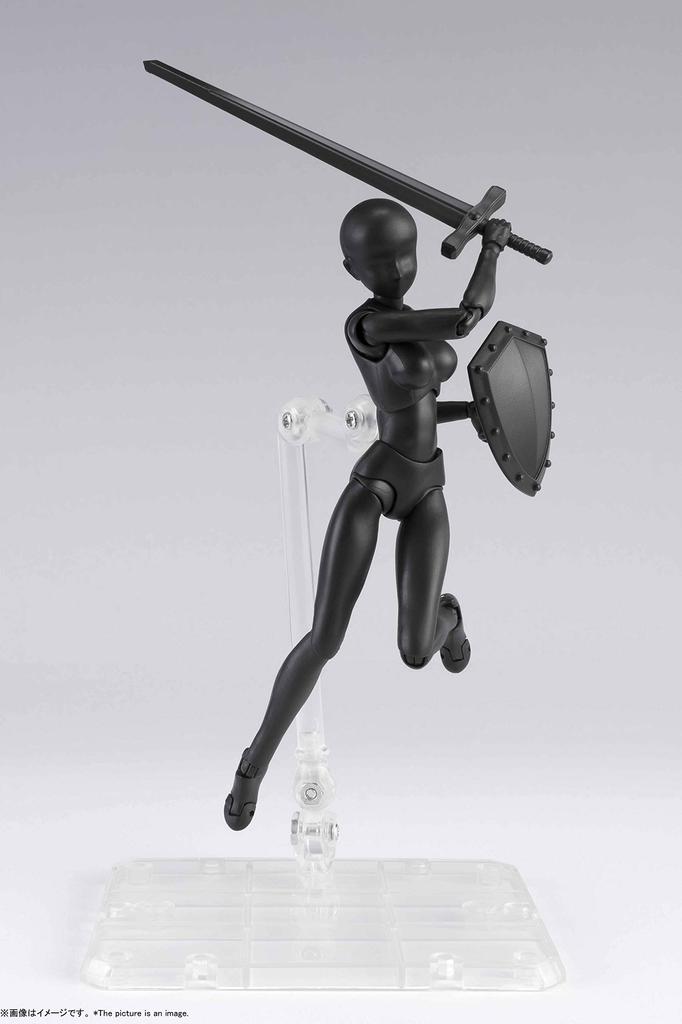 TAMASHII NATIONS DX SET 2 Black Color 135mm Movable Figure S.H.Figuarts Body-chan (Solid Ver.) Approx. ABS&PVC