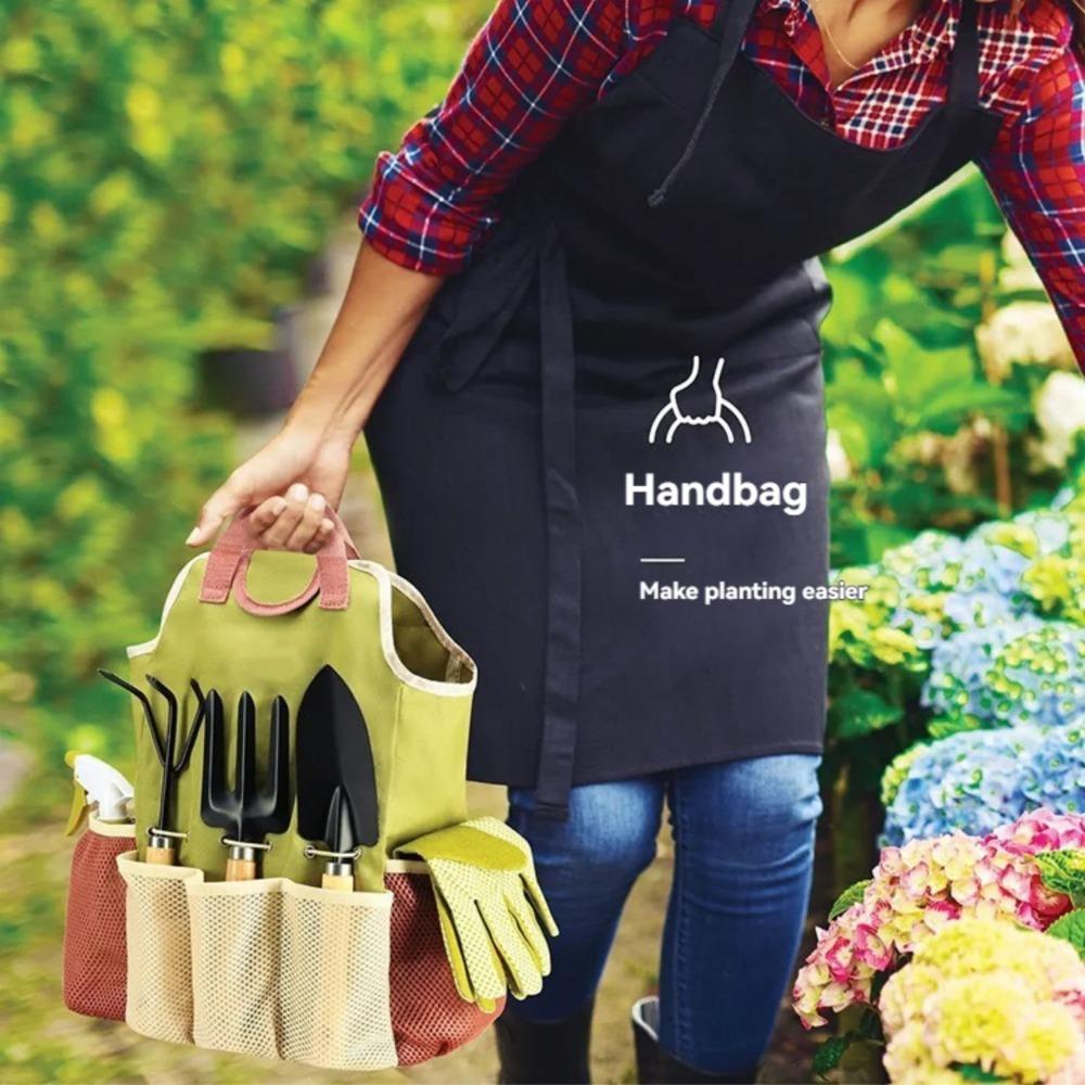 9-piece Complete Garden Tools Set with Storage Bags Outdoor Lightweight Portable Ergonomic Combination Complete Gardening Tools