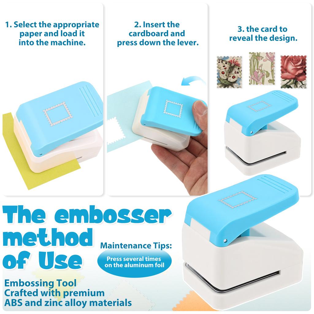 1Pc Postage Stamp Puncher Portable Stamp Hole Punch Tool Multi-purpose Crafting Paper Punch Machine for DIY Craft Scrapbooking