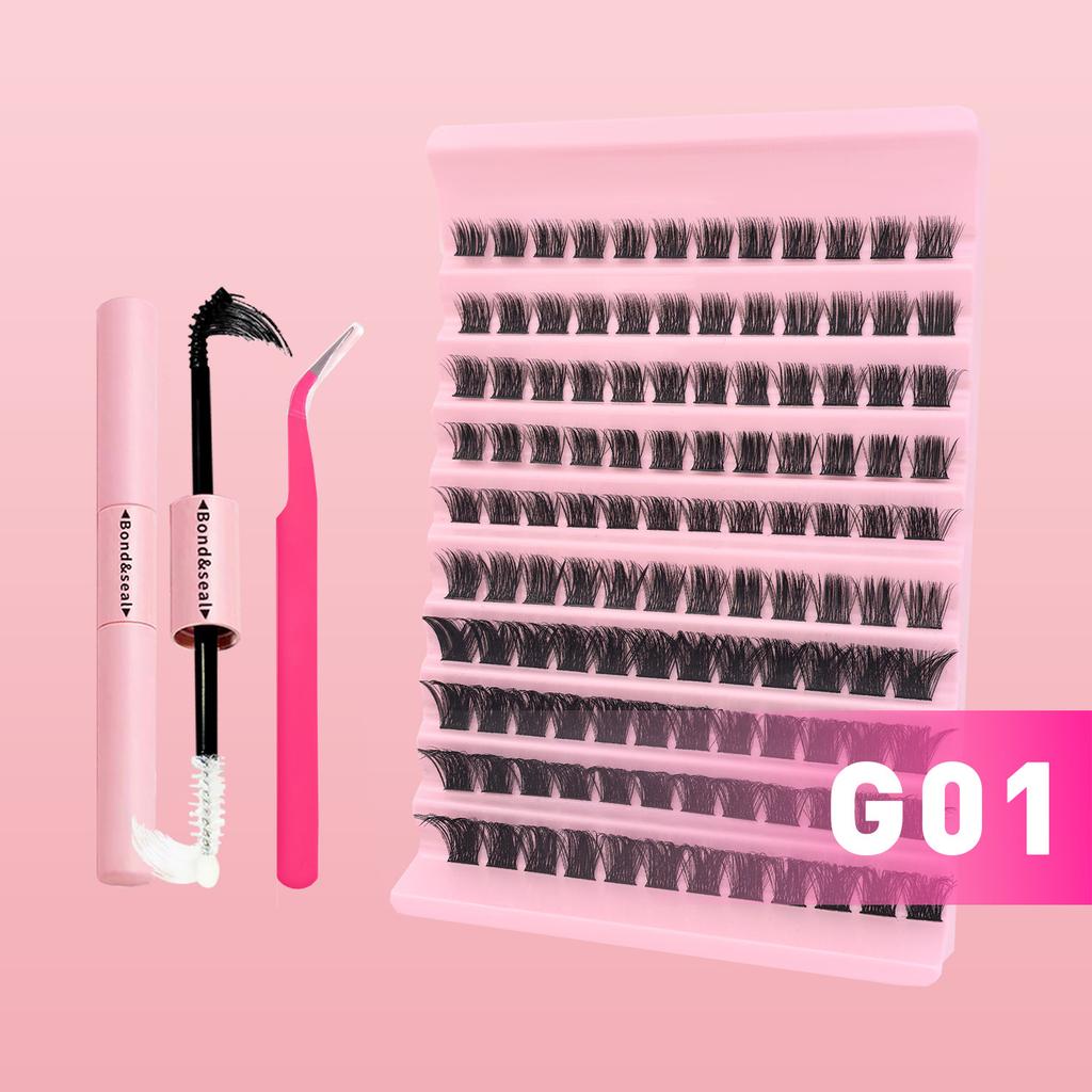 Eyelashes G01A0102Washboard10False Eyelashes Versatile Hot Melt Segmented Cluster Lashes Manufacturer Makeup