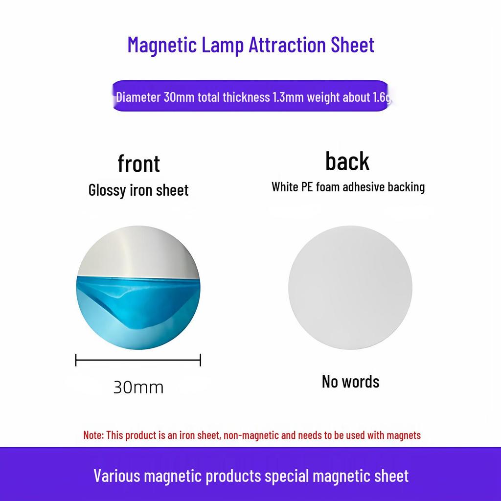 30mm Round Iron Sheet Magnet for Night Light Bracket and Smart Sensor Light Attachment