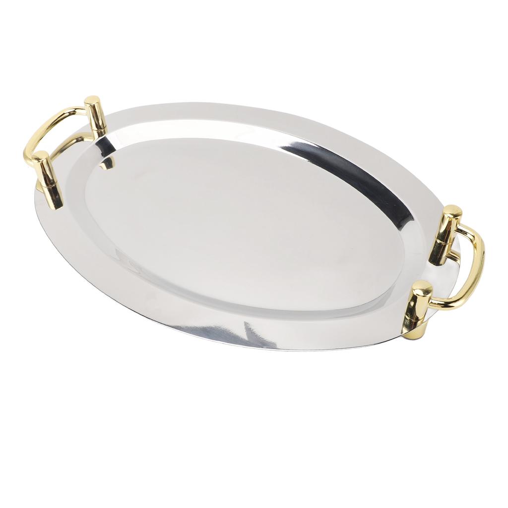 Edelstahlplatte mit Griff Multifunktionale Tragbare Metall Serviertablett Speiseteller für