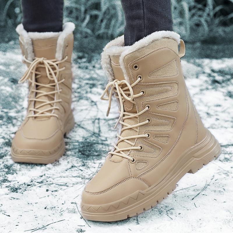 

TUINANLE Women s Large Cotton Boots Thickened Warm Casual Plush Shoes Winter Snow Boots Anti-skid Shoes 42 коричневый