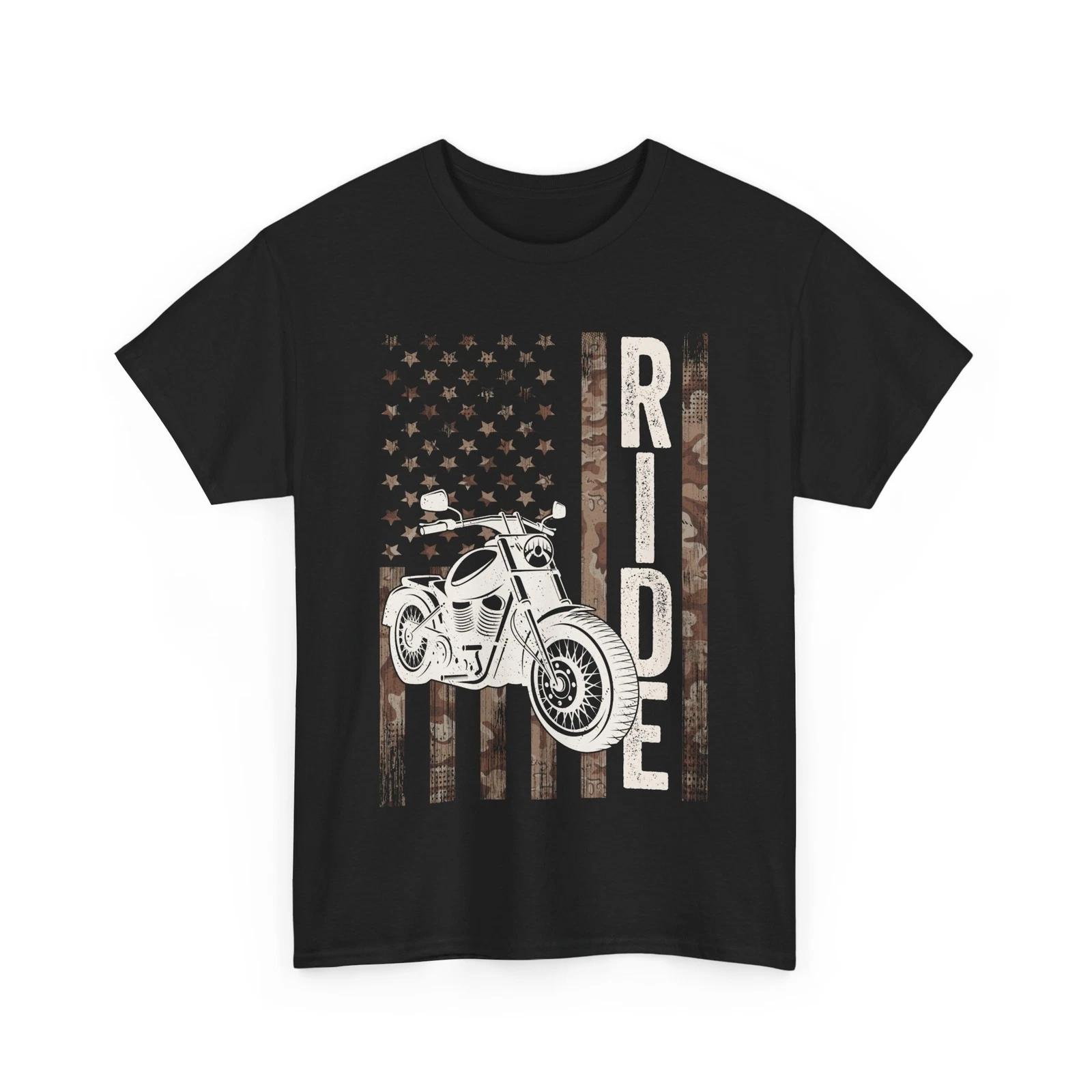 Motorcycle Rider American Flag Shirt, Motorcyclist Shirt, Motorcycling Shirt XL
