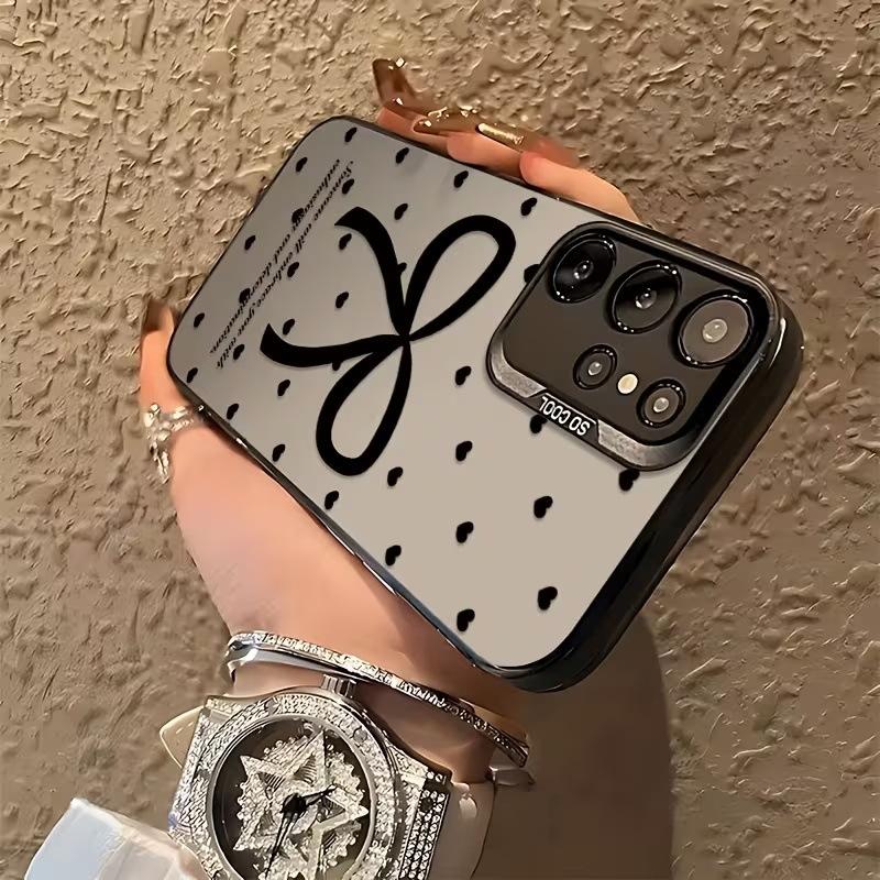 ins Korean girl wind phone case, black polka dot bow, iPhoneAIR anti-drop and sweat-proof protective case.
