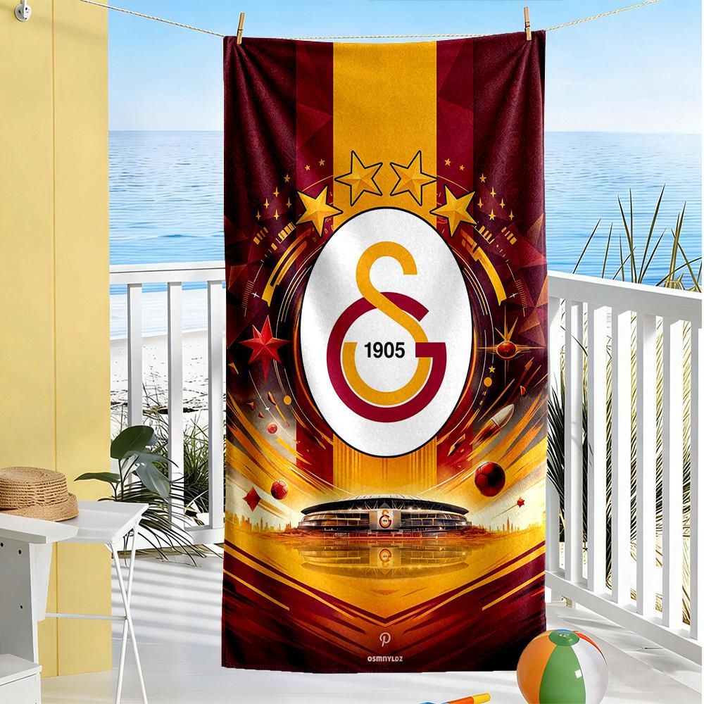 Galatasaray Beach Towel Super Soft Microfiber Quickdry Fabric Comfortable Lightweight Suitable for Swimming, Gym, Camping, Yoga Vacation