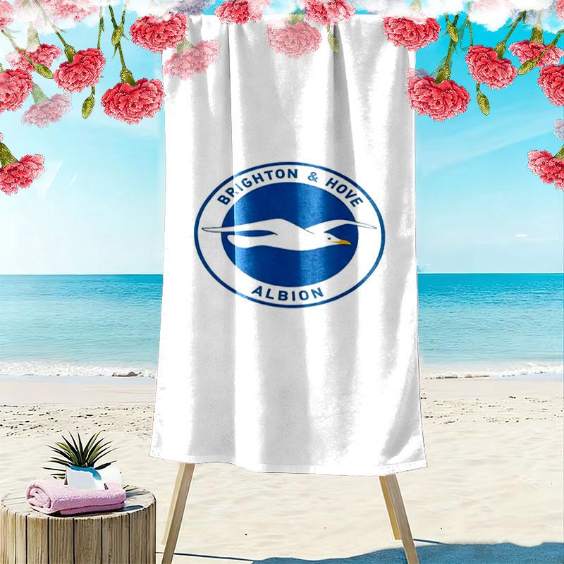 Brighton & Hove Albion Tryckt Strandhandduk, Stor Mjuk Snabbtorkande Handduk för Strand Camping Simning