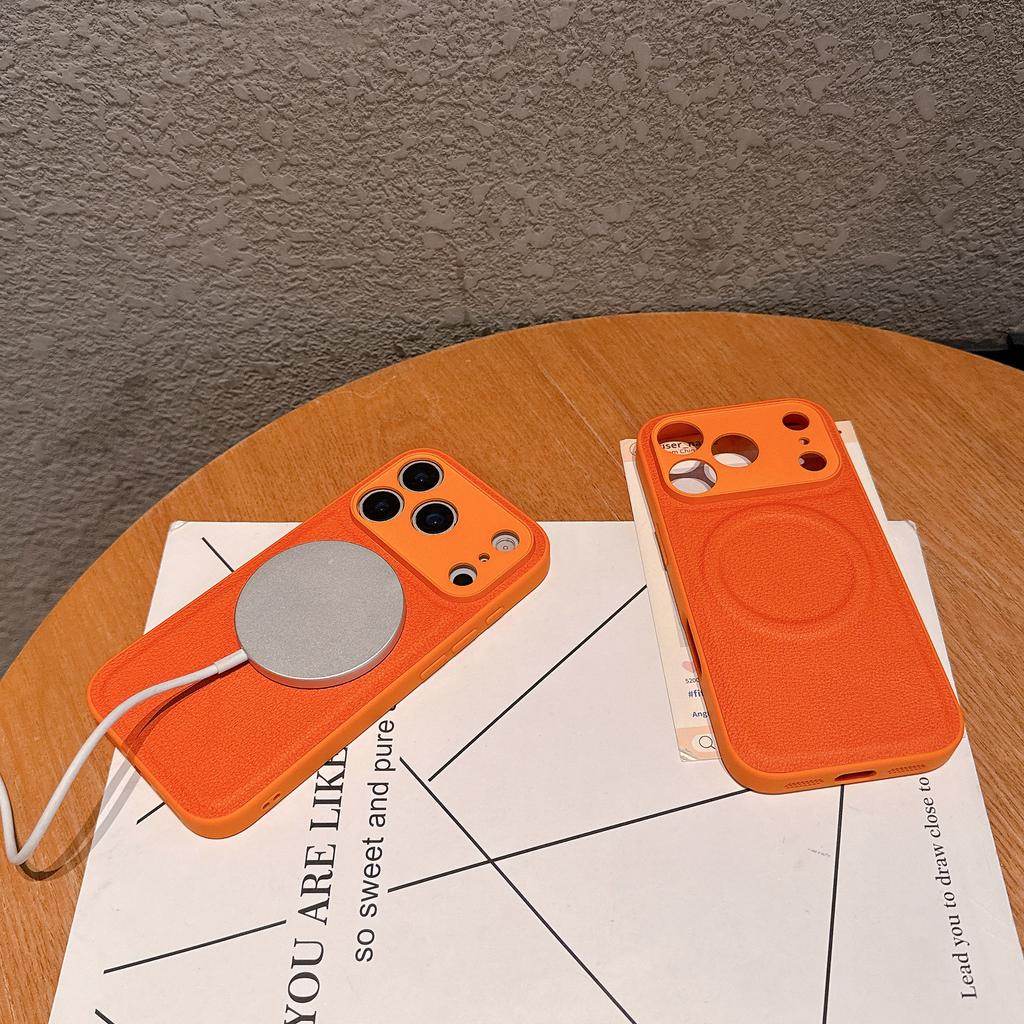 Neu für Apple Orange für IPhone17 Handyhülle Magnetische Befestigung für IPhone17 Pro Einfache Zwei-in-Eins Schutzhülle