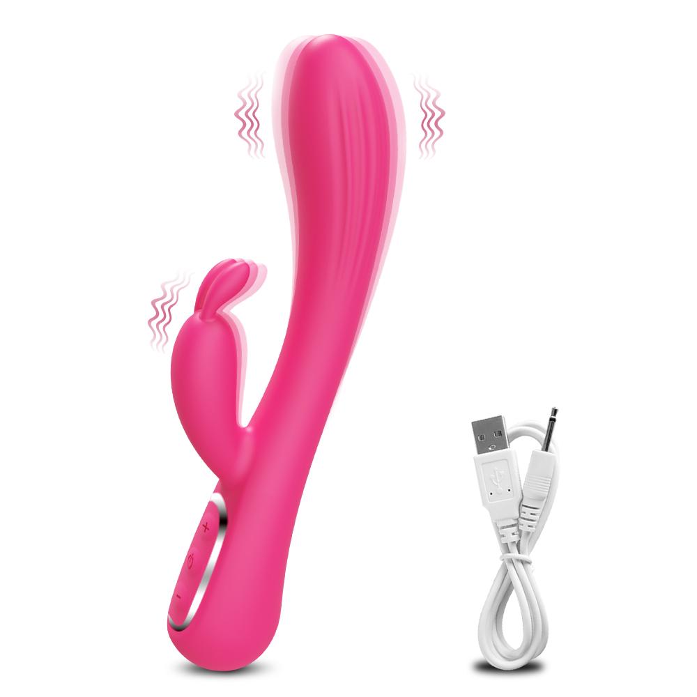 Powerful Clitoris Vagina Vibrator Ctimulator Vibration 2 In 1 Rabbit Dildo Vibrator Masturbation Tools for Women Sexy Adult Toys