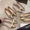 French pointed head color matching light mouth single shoes female 2025 spring and autumn new fairy style gentle and versatile flat shoes beige