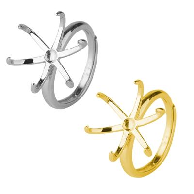 Set of 4 Elegant Blank Claw Rings Support  Adjustable Blank Claw Rings Base Setting Perfect Gift for Jewelry Enthusiasts
