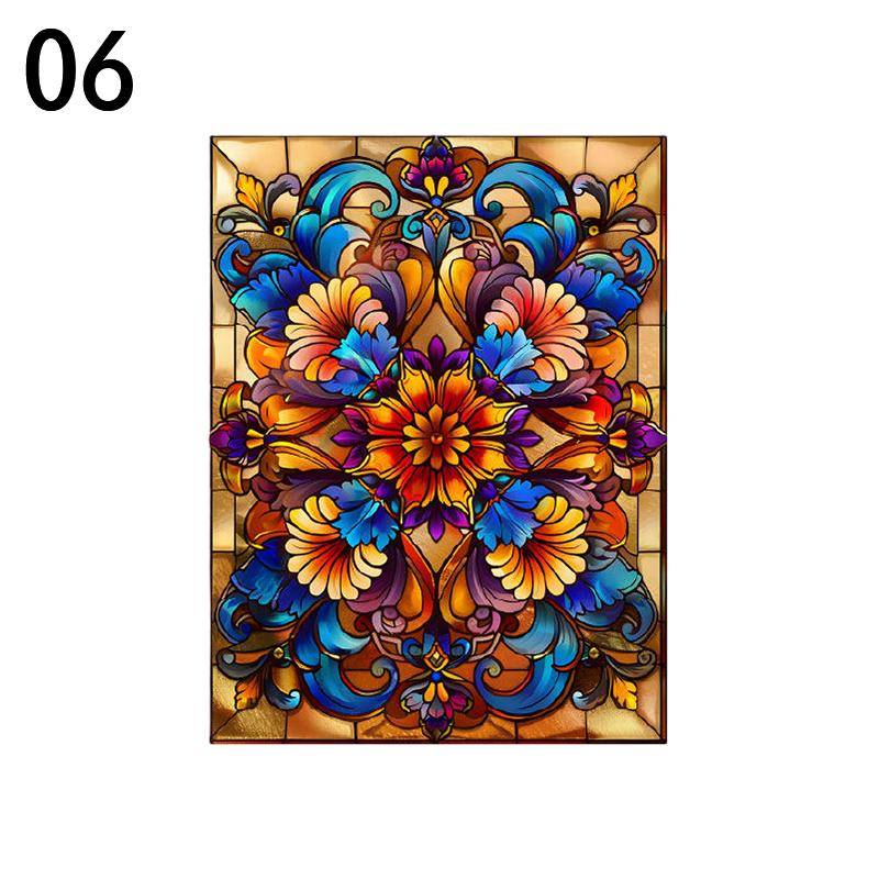 Colorful Stained Glass Film Self-adhesive Frosted Opaque Window Film Toilet Hotel Club Art Decoration Privacy Window Films