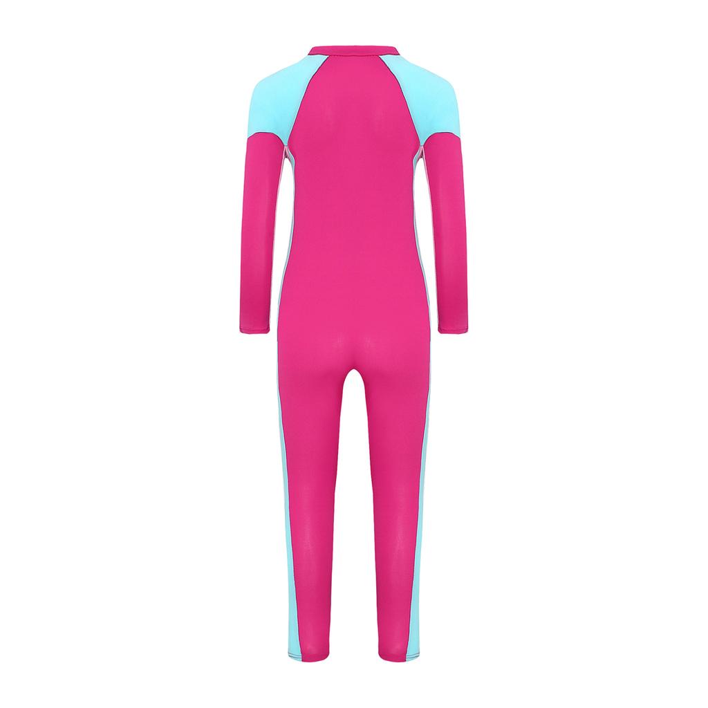 Kids Full Body UV Protection Swim Suit Long Sleeve Zipper Sport Bathing Suit for Girls Beach Surf and Swimming