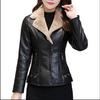 Women's Leather Jacket Turn Collar Thicken Plus Velvet Fur One Moto & Biker Female Jacket Women Winter Jacket Oversize