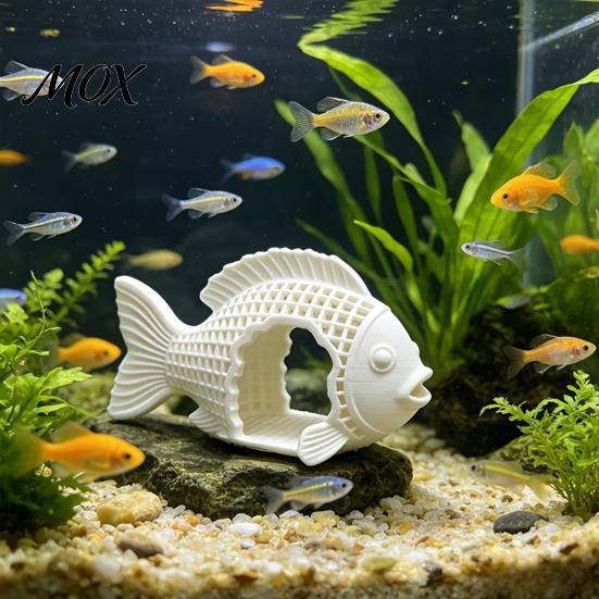 Fish Tank Accessory 3D Printed Hollow Shape Aquarium Hideout Decor, Safe Breeding Cave Shelter Cave, Betta Shrimp Ornament Decor for Landscape