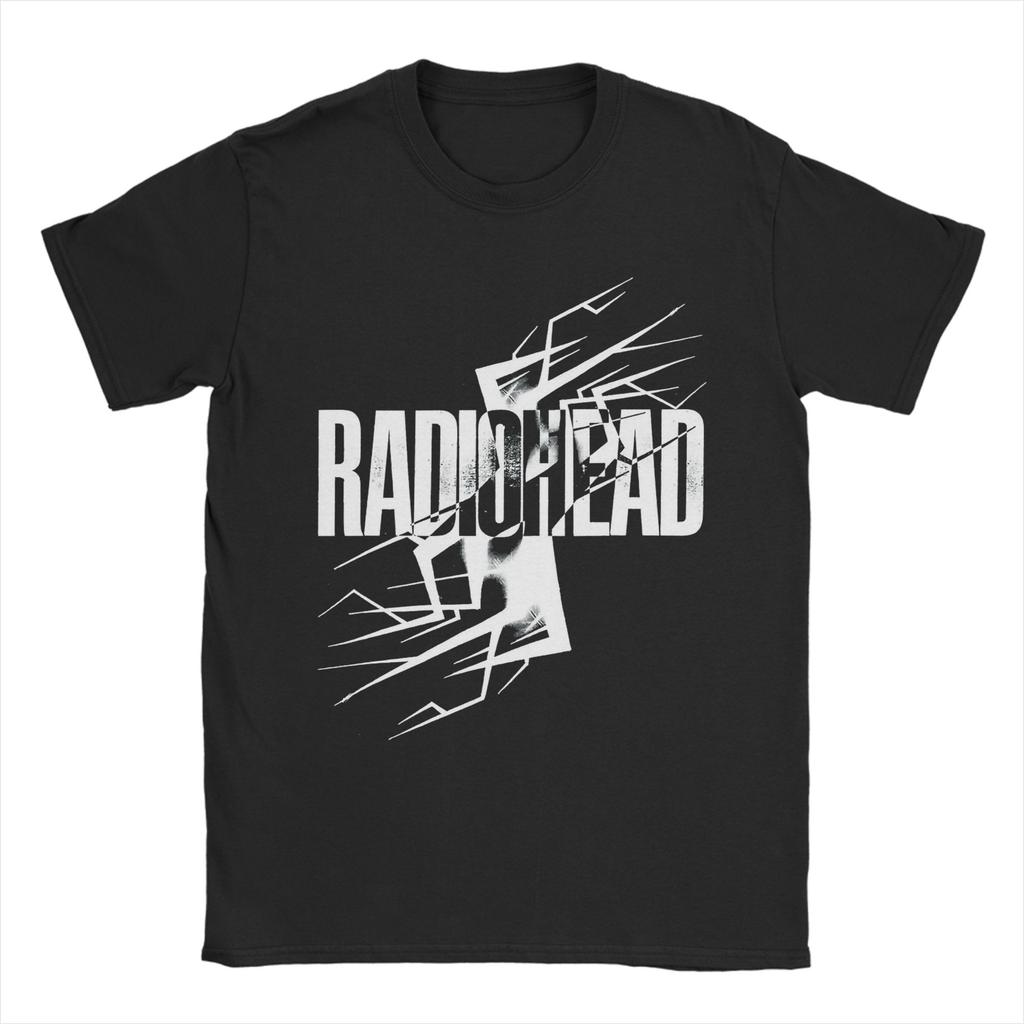Radioheads LIGHTNINGS T-Shirts Men Vintage Cotton Tee Shirt Crew Neck Short Sleeve T Shirts Adult Clothes