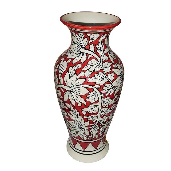 

Расписанная вручную ваза для цветов, красная красный