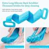 Back Reaching Silicone Body Scrubber Long Strip Back Washing Brush  Body Cleaning Tools