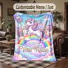 Coperta da divano a tema unicorno con nome personalizzato, coperta morbida e accogliente per casa, divano, letto