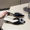 Pantofi noi pentru femei Muli noi Pantofi cu toc înalt pentru femei Mocasini de modă pentru nuntă Femei Sandale cu strasuri cu vârf ascuțit Doamnelor Zapatos Mujer