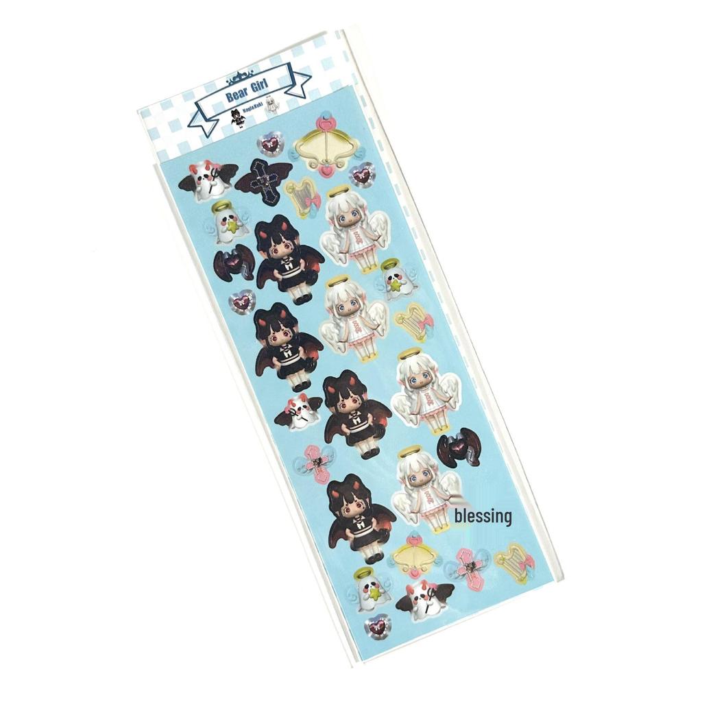 Coisini Korean-Style 3D Modeling Cute Little Girl Laser Stickers for Journals