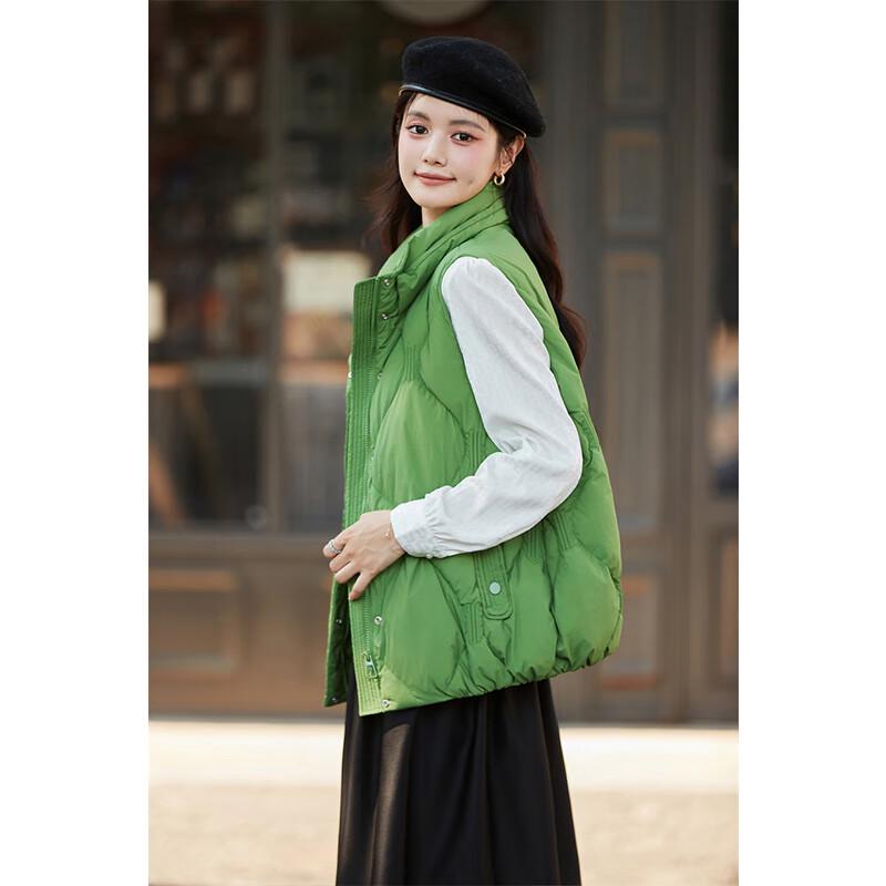 Fengxun Women's Casual Stand Collar Down Vest
