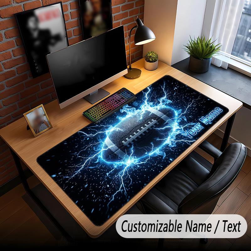 American Football Theme Custom Mouse Pad Personalized With Name Text Customized Desk Mat For Office Home Decor