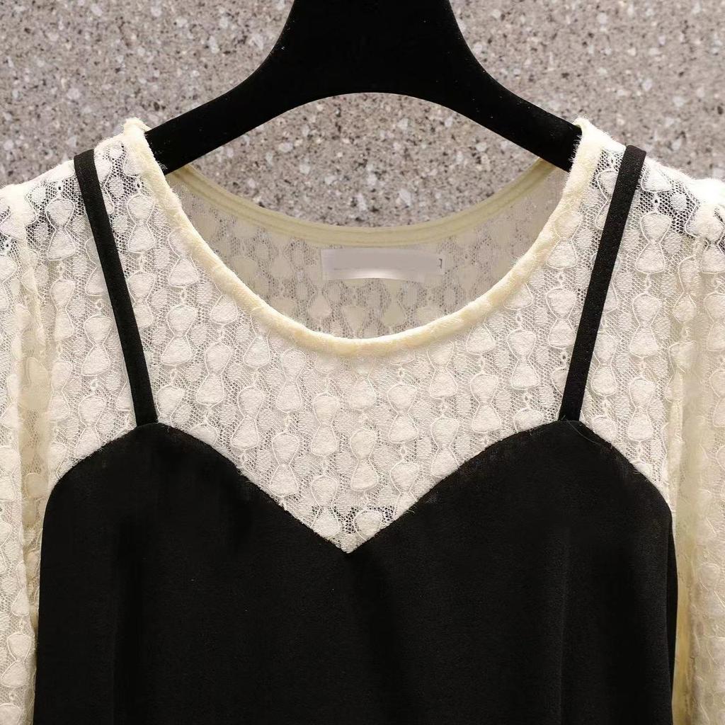 Women's Plus Size Spring/Summer Sweet Slimming Two-Piece Dress