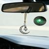 Mond Anhänger Auto Hängeornament – Hohl Sichel Design, Eingelegt Mit Leuchtstein, Elegante Rückspiegel Dekoration