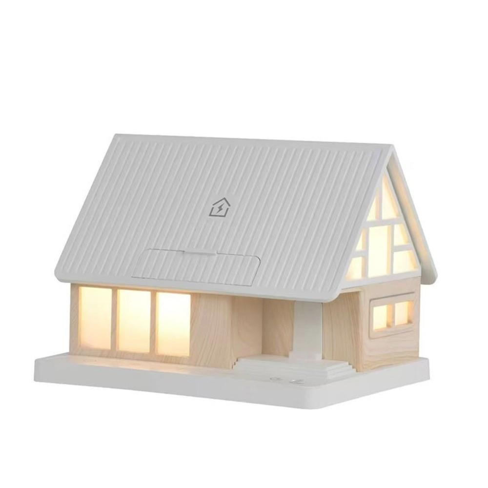 House Shape Night Light Wireless Charging Dimmable Control White Noise Machine 3-Level Timer 5-in-1 Table Lamp Home Decoration