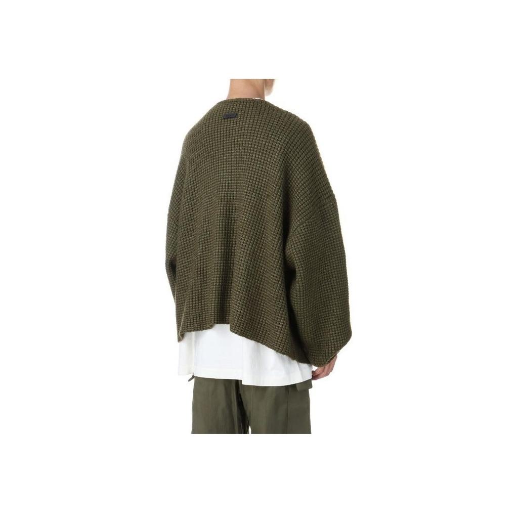 Fear of God Essentials Heavy Waffle Cardigan Military Men Tops Green 192BT246205F