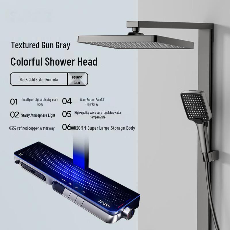 TLXT Thermostatic Shower System with Large Shelf