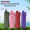 22 Oz Capacity Vacuum Insulated Water Bottle Leakproof Water Bottle  Outdoor Activities