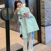 Korean Loose Windbreaker Women Autumn Fashion Color Block Casual Workwear Coat