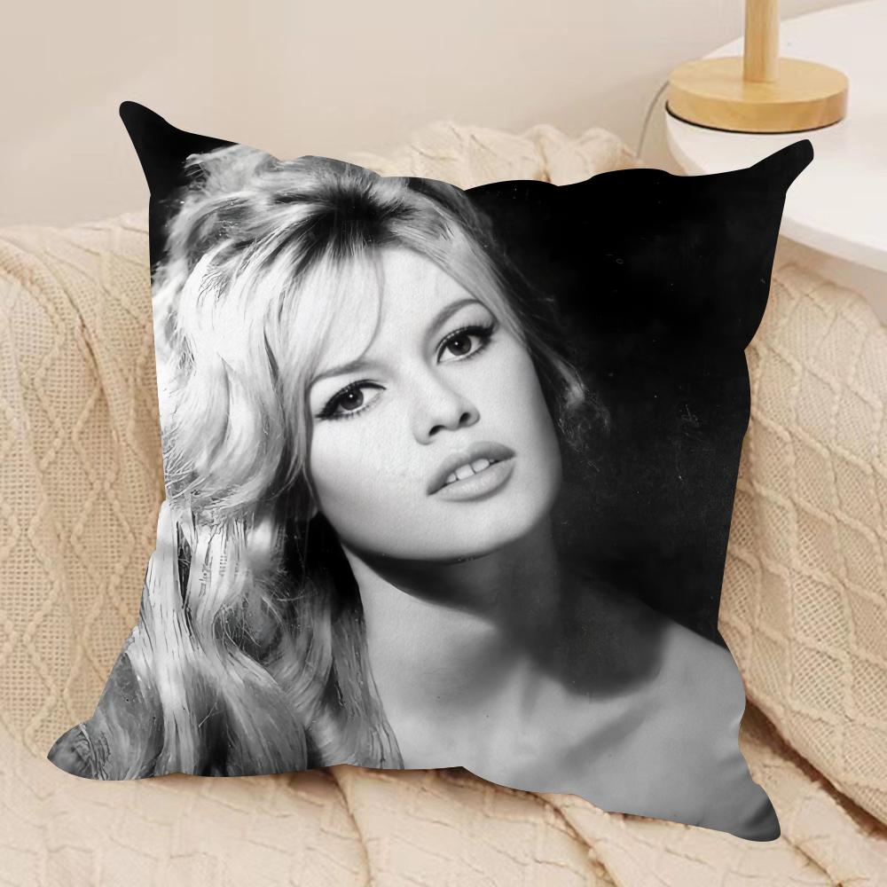 French Star B-Brigitt-e B-Bardot Cushion Cover Soft Plush Fabric Double-Sided Printed Cushion Covers for All Seasons Home Decor