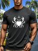 Unisexs Crew Neck Tee Crab North Star Print Short Sleeve Cotton Tee Casual Summer Streetwear Loose Basic Top Male Daily Out Fit