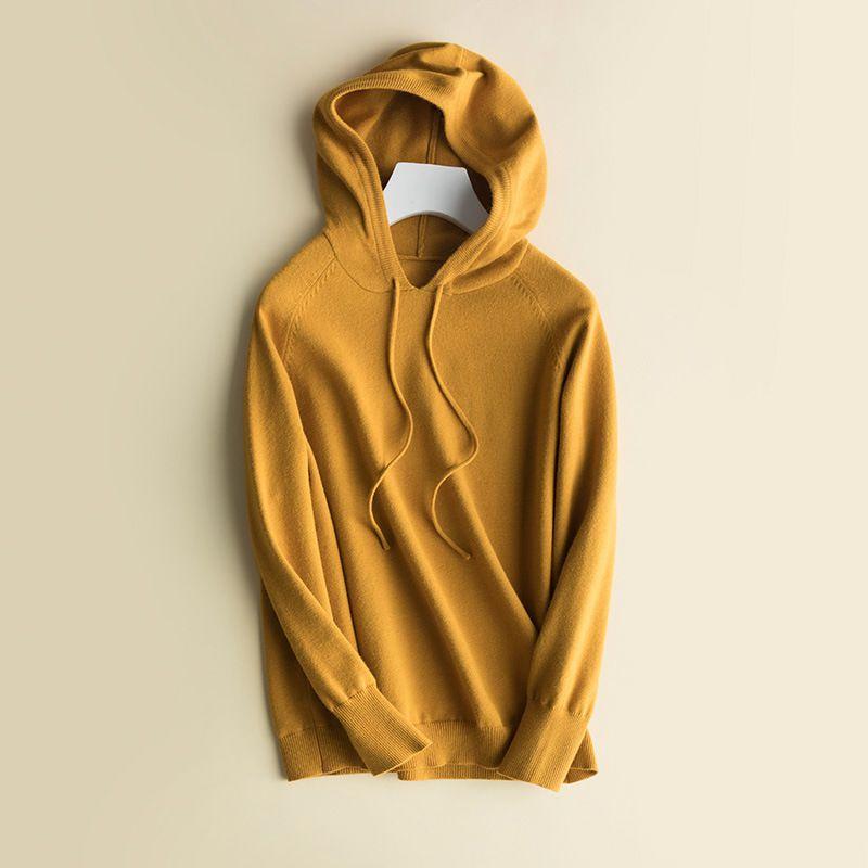 Locker gestrickter Damen-Hoodie aus weichem Kaschmir für kuscheligen Komfort