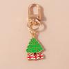 Cute Enamel Christmas Tree Keychain Santa Claus Keyring Pendants for Car Key Holder Handbag Decor Charms X'mas Jewelry Gifts