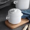 Pure White Elephant Ceramic Stew Pot