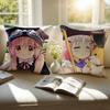 Kwaii Anime Cute S-School-Lives Cushion Cover Pillowcase Short Plush Invisible Zipper Room Sofa Cushion Cover