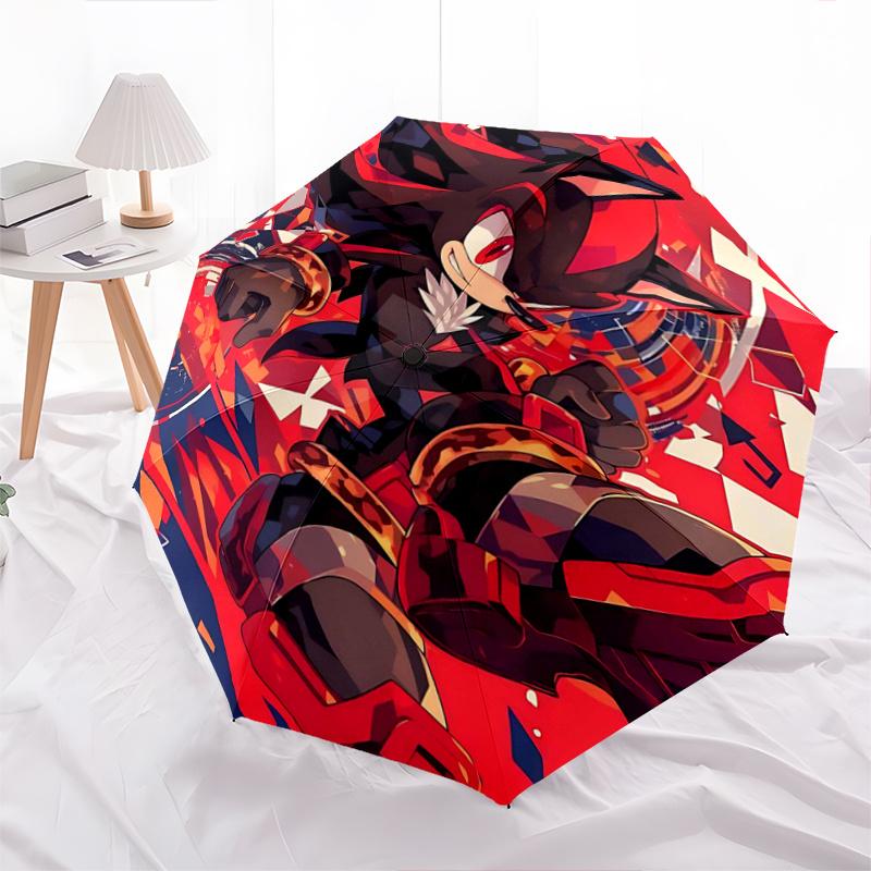 

1pc Shadow the Hedgehog Pattern Automatic Umbrella is Fashionable and Good-Looking, Suitable for Travel and Daily Use.I072
