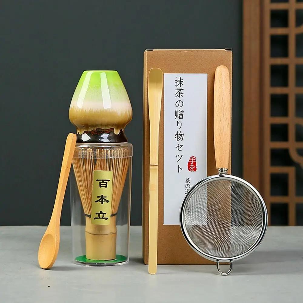 5pcs New Ceramic Matcha Whisk Set Bamboo Reusable Chasen Tea Tool Tea Brush Teaware