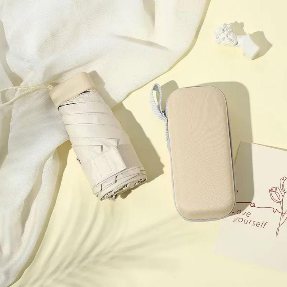 Fünffach Mini Sonnenschirm UV-Schutz Manuell bedienbarer Sonnenschirm Stabiler Reise Regenschirm Reise