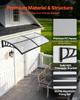 Awnings for Door Entrance, 38 X 78 In, Exterior Front Door Window Awnings with Drainage & ABS Bracket, Rain Snow Sun Protection, Overhang