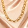 Minimalist Stainless Steel Geometric Chain Necklace for Women, 18K Gold Plated Handmade Link Necklace, Fashion Punk Jewelry